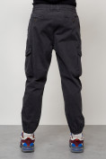 Оптом Джинсы карго мужские с накладными карманами темно-серого цвета 2428TC, фото 4