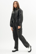 Оптом Короткая кожаная куртка женская черного цвета 246Ch в Казани, фото 9