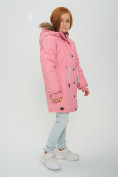Оптом Парка зимняя подростковая для девочки розового цвета 2490R в Сочи, фото 3