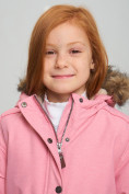 Оптом Парка зимняя подростковая для девочки розового цвета 2490R в Оренбурге, фото 6