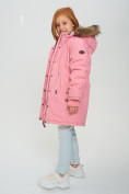 Оптом Парка зимняя подростковая для девочки розового цвета 2490R, фото 12