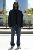 Оптом Куртка спортивная мужская весна осень черного цвета 25470Ch, фото 4