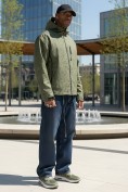 Оптом Куртка спортивная мужская весна осень цвета хаки 25470Kh, фото 4