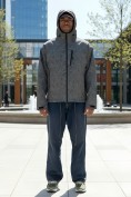 Оптом Куртка спортивная мужская весна осень серого цвета 25470Sr