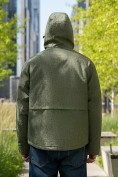Оптом Куртка спортивная мужская весна осень цвета хаки 25471Kh, фото 4