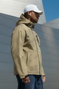 Оптом Куртка спортивная мужская весна осень бежевого цвета 25473B, фото 3