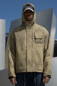 Оптом Куртка спортивная мужская весна осень бежевого цвета 25473B, фото 2