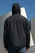 Оптом Куртка спортивная мужская весна осень черного цвета 25473Ch, фото 4