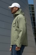 Оптом Куртка спортивная мужская весна осень цвета хаки 25473Kh, фото 2