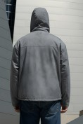 Оптом Куртка спортивная мужская весна осень серого цвета 25473Sr, фото 4