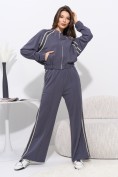 Оптом Женский спортивный трикотажный костюм с лампасами серого цвета 2583Sr, фото 10