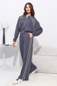 Оптом Женский спортивный трикотажный костюм с лампасами серого цвета 2583Sr, фото 4