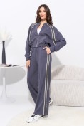 Оптом Женский спортивный трикотажный костюм с лампасами серого цвета 2583Sr, фото 8