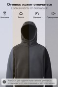 Оптом Толстовка мужская флисовая свободного кроя с капюшоном черного цвета 2623Ch, фото 11