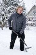 Оптом Толстовка мужская флисовая свободного кроя с капюшоном темно-серого цвета 2623TC, фото 8