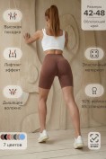 Оптом Велосипедки женские коричневого цвета 266_1K, фото 2