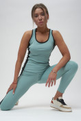 Оптом Костюм для фитнеса женский бирюзового цвета 29002Br в Волгоградке, фото 10