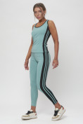 Оптом Костюм для фитнеса женский бирюзового цвета 29002Br, фото 2