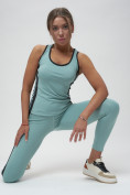 Оптом Костюм для фитнеса женский бирюзового цвета 29002Br в Перми, фото 9