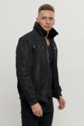 Оптом Куртка классическая с мехом мужская черного цвета 2917Ch в Екатеринбурге, фото 3