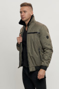 Оптом Куртка классическая с мехом мужская цвета хаки 2917Kh в Казани, фото 2