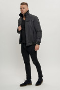 Оптом Куртка классическая с мехом мужская темно-серого цвета 2917TC, фото 8