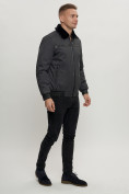 Оптом Куртка классическая с мехом мужская темно-серого цвета 2917TC, фото 2
