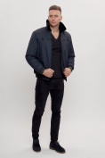 Оптом Куртка классическая с мехом мужская темно-синего цвета 2917TS в Казани, фото 6