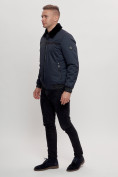 Оптом Куртка классическая с мехом мужская темно-синего цвета 2917TS в Казани, фото 3