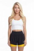 Оптом Женская юбка-шорты спортивная 2 в 1 с велосипедками горчичного цвета 295_1G, фото 4