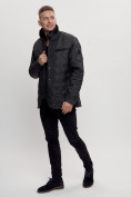 Оптом Куртка классическая с мехом мужская черного цвета 2965Ch в Екатеринбурге, фото 3