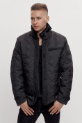 Оптом Куртка классическая с мехом мужская черного цвета 2965Ch в Екатеринбурге, фото 4