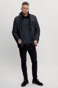 Оптом Куртка классическая с мехом мужская темно-синего цвета 2965TS, фото 5