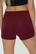 Оптом Спортивные шорты женские бордового цвета 3005Bo, фото 15
