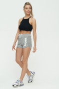Оптом Спортивные шорты женские серого цвета 3005Sr, фото 6