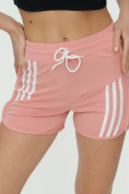 Оптом Спортивные шорты женские розового цвета 3006R в Перми, фото 11