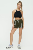 Оптом Спортивные шорты женские хаки цвета 3006Kh, фото 2