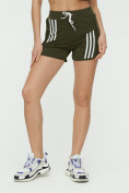 Оптом Спортивные шорты женские хаки цвета 3006Kh в Перми, фото 6