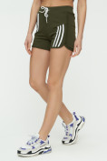 Оптом Спортивные шорты женские хаки цвета 3006Kh в Перми, фото 8