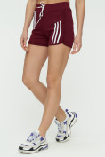 Оптом Спортивные шорты женские бордового цвета 3006Bo в Перми, фото 8