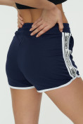 Оптом Спортивные шорты женские темно-синего цвета 3008TS, фото 16