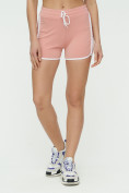 Оптом Спортивные шорты женские розового цвета 3010R в Перми, фото 6