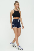 Оптом Спортивные шорты женские темно-синего цвета 3010TS, фото 3