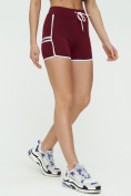 Оптом Спортивные шорты женские бордового цвета 3010Bo в Перми, фото 6
