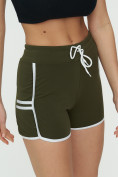 Оптом Спортивные шорты женские хаки цвета 3010Kh, фото 8