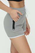 Оптом Спортивные шорты женские серого цвета 3019Sr в Перми, фото 12