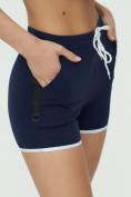 Оптом Спортивные шорты женские темно-синего цвета 3019TS, фото 12