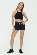 Оптом Спортивные шорты женские черного цвета 3019Ch, фото 3