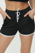 Оптом Спортивные шорты женские черного цвета 3019Ch в Перми, фото 12