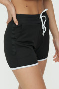 Оптом Спортивные шорты женские черного цвета 3019Ch в Перми, фото 13